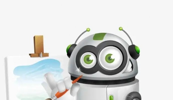 具有藝術細胞的繪畫服務機器人（無線充電）